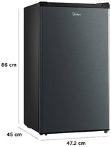 MDRD142FGF03,Midea, 93 L, 1 Door Mini Bar Ref , 1 Star, Silver