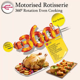 LG 32 L with Diet Fry, 360 Motorised Rotisserie for crispy and tasty bar-be-que recipes and 301 Auto Cook Menu Convection Microwave Oven