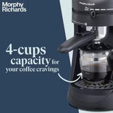 Morphy Richards Europa Espresso / Cappuccino 4 Cups Coffee Maker (Black)
