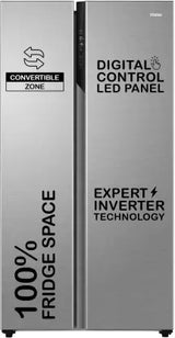 Haier 596 L 3 Star Frost Free Expert Inverter 2-Door Side by Side Refrigerator (HES-690SS, Shiny Silver, Magic Convertible, Deo Fresh Technology, )