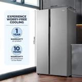 Haier 596 L 3 Star Frost Free Expert Inverter 2-Door Side by Side Refrigerator (HES-690SS, Shiny Silver, Magic Convertible, Deo Fresh Technology, )