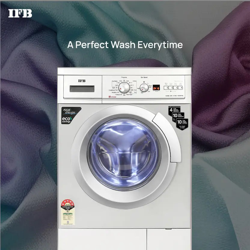 IFB 6.5 Kg 5 Star Fully Automatic Front Load Washing Machine 2X Power Steam (ELENA SXS 6510, Silver, In-built Heater)-(Touched Up)