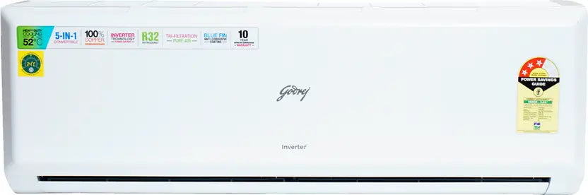 Godrej 2024 Model 1.5 Ton 3 Star Split Inverter AC - White (SIC 18PTC3-WWP/WZT, Copper Condenser)
