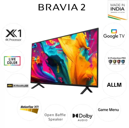 SONY Bravia 2 125.7 cm (50 inch) Ultra HD (4K) LED Smart Google TV 2024 Edition (K-50S20)