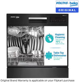 Voltas Beko, A Tata Product, 8‑Place Settings Table top Dishwasher, Suitable for All Types of Utensils (DT8B, Black) with Hygiene Wash