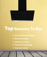 Crompton CHD-ISI60FLE-IND 1352 CMH 59.7 cm Intelli Sense 60cm|Slant Glass|Intelli Auto Clean|Low Noise Auto Clean Chimney (Wall Mounted, Black)