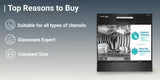 Voltas Beko, A Tata Product, 8‑Place Settings Table top Dishwasher, Suitable for All Types of Utensils (DT8B, Black) with Hygiene Wash