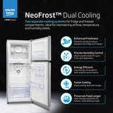 VOLTAS beko 228 Litres 2 Star Frost Free Double Door Refrigerator with Reciprocating Compressor (RFF265D/W0XIR0I000, Brushed Silver)