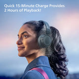 PHILIPS TAH4209BL/00Foldable Headphones, 55H Play Time, 32mm Neodynamic Drivers Bluetooth