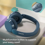 PHILIPS TAH4209BL/00Foldable Headphones, 55H Play Time, 32mm Neodynamic Drivers Bluetooth