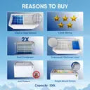 Haier 295 L Double Door Standard Deep Freezer (White, HFC-300GM5, 5 Star)