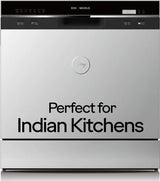 Godrej Eon Dishwasher | 8 Place Setting Counter-Top | Compact with an In-built heater (DWT EON MGNS 8C NF SKSL, Silky Silver) | Perfect for Indian kitchens and smaller families