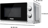 Haier 20L Grill Microwave Oven (HIL2002GSPB, Quartz Heater, Combination cooking, Curveceous Glass, Steam Clean)