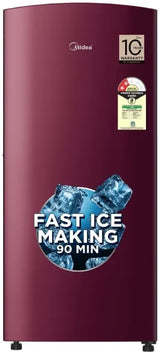 Midea, 187 L, Direct Cool Refrigerator , 2 Star, Wine, MRD18712XPAW