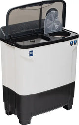Midea Washing Machine Semi Automatic 9.0 KG Plastic Lid Black White,MWMSA090PPG(KW)