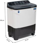 Midea Washing Machine Semi Automatic 9.0 KG Plastic Lid Black White,MWMSA090PPG(KW)