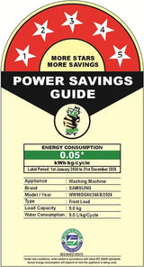 Samsung 9 kg Fully Automatic Front Load Washing Machine with In-built Heater Black (WW90DG6U24ABTL)