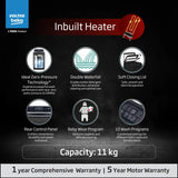 Voltas Beko, A Tata Product 11 Kg 5 Star Fully-Automatic Top Loading Washing Machine (WTL1106UEAH / OBS3060, Dark Grey, Inbuilt Heater)