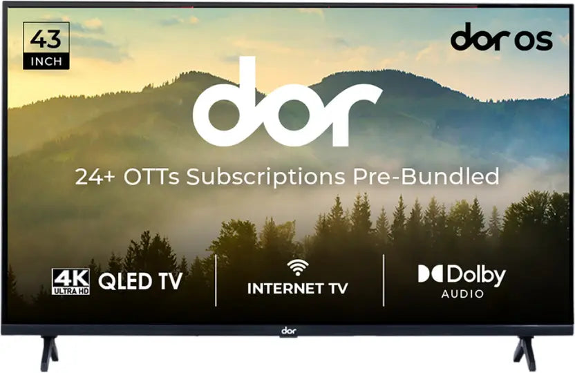 Dor 109 cm (43 inch) QLED Ultra HD (4K) Smart Dor OS TV, Dolby Audio