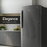Godrej 207 L 5 Star | Turbo Cooling Technology Toughened Glass Shelves | Single Door Refrigerator (RD EMARVEL 230E TDI FS ST | Fossil Steel)