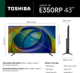 Toshiba 108 cm (43 inches) E350RP Series 4K Ultra HD Smart LED Google TV 43E350RP