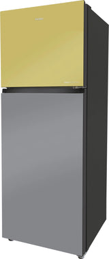Haier 328 L, 3 Star, Convertible 10-in-1, Triple Inverter & Fan Motor Technology, Frost Free Double Door Refrigerator (HRF-3783YGG-P, Yellow Grey Glass)