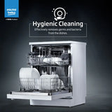 Voltas Beko by A TATA Product DF14W Free Standing 14 Place Settings Intensive Kadhai Cleaning| No Pre-rinse Required Dishwasher