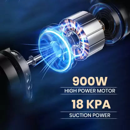 Inalsa Vacuum Cleaner with Mop for Floor Cleaning|900 W Motor with Strong 18 KPA Suction|Electric Mop for Floor Cleaning|5 Level Efficient Filtration|Handheld Vacuum Cleaner for Home(Ozoy Premium),Red