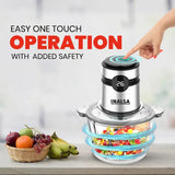 INALSA Electric Chopper For Kitchen With Digital Display|500 Watt Copper Motor|1.8 L Capacity Glass Bowl|Twin Blade Technology|2 Speed Settings|Onion,Vegetable Chopper,Meat Grinder (Bullet Inox Digi)