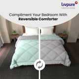 Livpure Smart Solid Double Quilt for Heavy Winter (Microfiber, Monsoon Coral Blue & Grey)|90X100 Inches LSH-CFT-CFC211