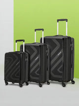 Kamiliant By American Tourister Hard Body Set Of 3 Luggage 4 Wheels - Kam Kiza Sp 3Pcset -Black - Black