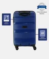 American Tourister Small Cabin Suitcase (55 Cm) 4 Wheels - Amt Brandon Sp 55Cm-Blue - Blue