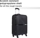 Safari Hard Body Set Of 2 Luggage 4 Wheels - Eclipse Set 4W - Black, Silver