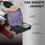 Alfa By Vip Small Cabin Suitcase (55 Cm) 4 Wheels - Rhino - 55 Hardbody Trolley Bag - Black