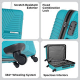 Safari Hard Body Set Of 3 Luggage 4 Wheels - Magnum Zeno 3P Set 4W - Teal