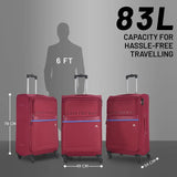 Aristocrat Large Check-In Suitcase (79 Cm) 4 Wheels - 79 - Trolley Bag - Red