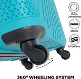 Safari Hard Body Set Of 3 Luggage 4 Wheels - Magnum Zeno 3P Set 4W - Teal