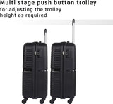 Safari Small Cabin Suitcase (55 Cm) 4 Wheels - Eclipse 55 - Black, Silver