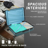 Aristocrat Hard Body Set Of 3 Luggage 8 Wheels - 3P Set (Cabin+Medium+Large) - Trolley Bag - Blue