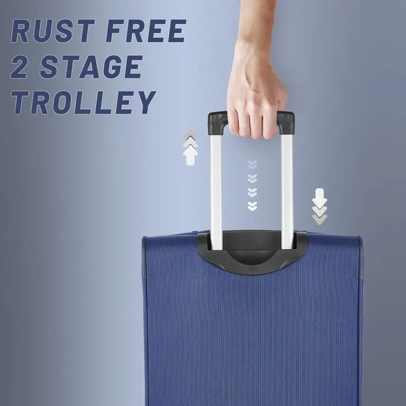 Aristocrat Large Check-In Suitcase (79 Cm) 4 Wheels - 79 - Softbody Trolley Bag - Blue