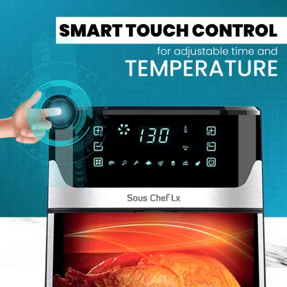 INALSA Air Fryer for Home 6.5L Capacity-1600 W with Digital Control and 8 Preset Function|Quick Heat Circulation Variable Temp. Control,Baking,Grilling, Air Frying,Roasting Sous Chef LX