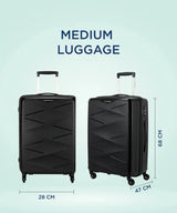 Kamiliant By American Tourister Medium Check-In Suitcase (55 Cm) 4 Wheels - Kam Triprism Sp - Black