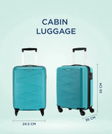 Kamiliant By American Tourister Small Cabin Suitcase (55 Cm) 4 Wheels - Kam Triprism Sp Aqua - Blue