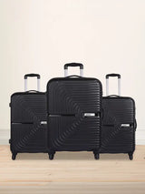 Safari Hard Body Set Of 2 Luggage 4 Wheels - Eclipse Set 4W - Black, Silver