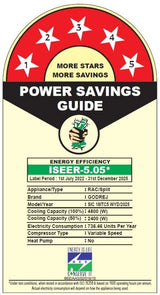Godrej 1.5 Ton 5 Star Inverter Split AC, 18ITC5-WYD (Hidden display in IDU, Acoustic Jacket on Compressor, Hydrophilic Blue Fins)