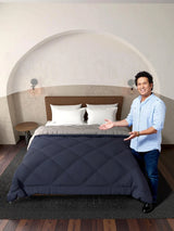 Livpure Comforter-Navy Blue-steel grey-Single:56x86 LSH-CFT-CFN111