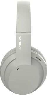 PHILIPS TAH4050 Wireless Bluetooth Headphones with Mic, 40mm Dynamic Drivers, Bluetooth 6.0, Up to 30H Playtime, Dual Device Pairing, USB-C Fast Charging, AUX Support, Over-Ear Headset, Silk Biege
