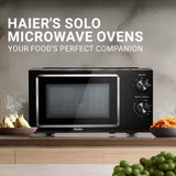 Haier 19 L Inverter Technology, Light Weight, Defrost, 5 Power Levels Solo Microwave Oven (HIL1901MBPB, Black)