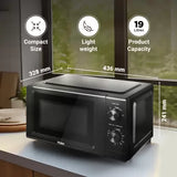 Haier 19 L Inverter Technology, Light Weight, Defrost, 5 Power Levels Solo Microwave Oven (HIL1901MBPB, Black)