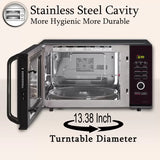 LG 32 L with Diet Fry, 360 Motorised Rotisserie for crispy and tasty bar-be-que recipes and 301 Auto Cook Menu Convection Microwave Oven